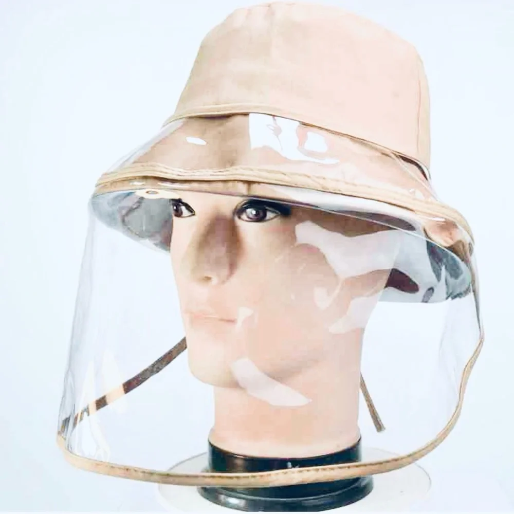 beige Removable Protective Bucket Hat by Lairies Anti-Fog Dustproof Sun Unisex